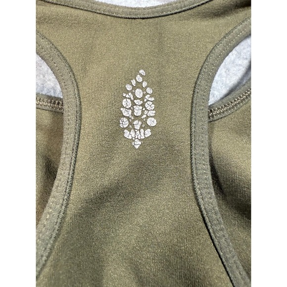 Free People Movement Good Karma Sports Bra Olive Green High Neck Racerback XS S - Picture 2 of 9
